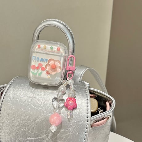 可愛い AirpodsPro2ケース 花 頑丈 airpods3/2/1ケース 綺麗アクセサリー付き オシャレ ギフトにおすすめ[M3207]