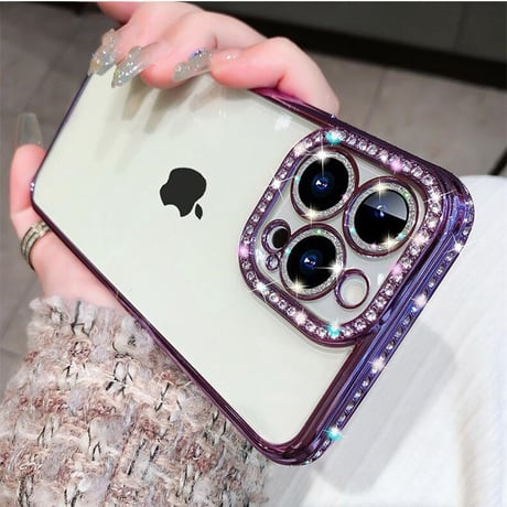 【iPhone17対応】ジュエリーデコ iPhone17e/16/14/15proケース  キラキラ オシャレ綺麗アイフォン13/12proカバー 高品質 カメラレンズフィルム付き [M1537]