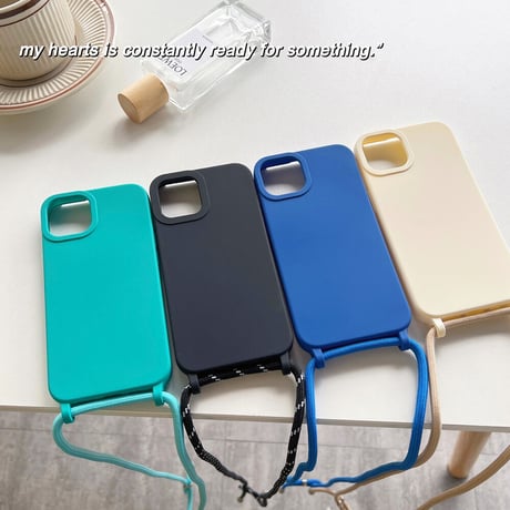 長いストラップ付 iphone13/12promaxケース  シンプル iphone11pro/se3カバー  高品質 お揃い 手触りいい シンプル  [M1876]
