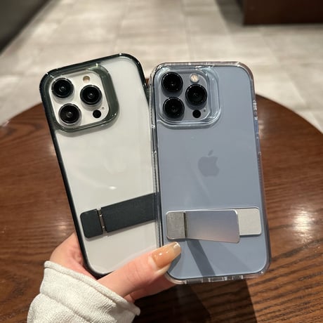 スタンド付高透明 iPhone14/15ケース 高級感高品質 iPhone13/12/11カバー 枠 滑りにくい オシャレ 男女向け シンプル多機能[M3044]