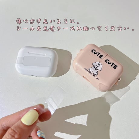 自動開ける airpods3ケース キュート犬ちゃん airpodsproカバー  アクセサリーとフック付き  可愛い ギフトにおすすめ [M2118]