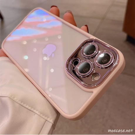 【iPhone15対応】耐衝撃高透明iPhone14promaxケース  キラキラカメラレンズ保護フィルム付き 高級感 頑丈[M2254]