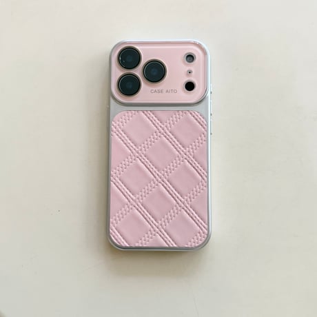 菱形皮製 iPhone17Pro/17ケース シンプル風 iPhone16/15promax/14/13proカバー カメラカバー付き オシャレ[M6102]