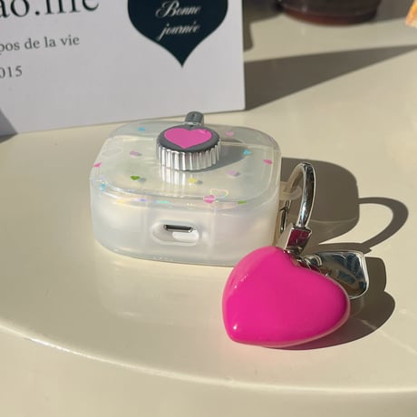ハート柄 Airpods3/pro2ケース マグセーフボタン チャーム付 Airpods2/1カバー かわいい キラキラ 女子力アップ[M4504]