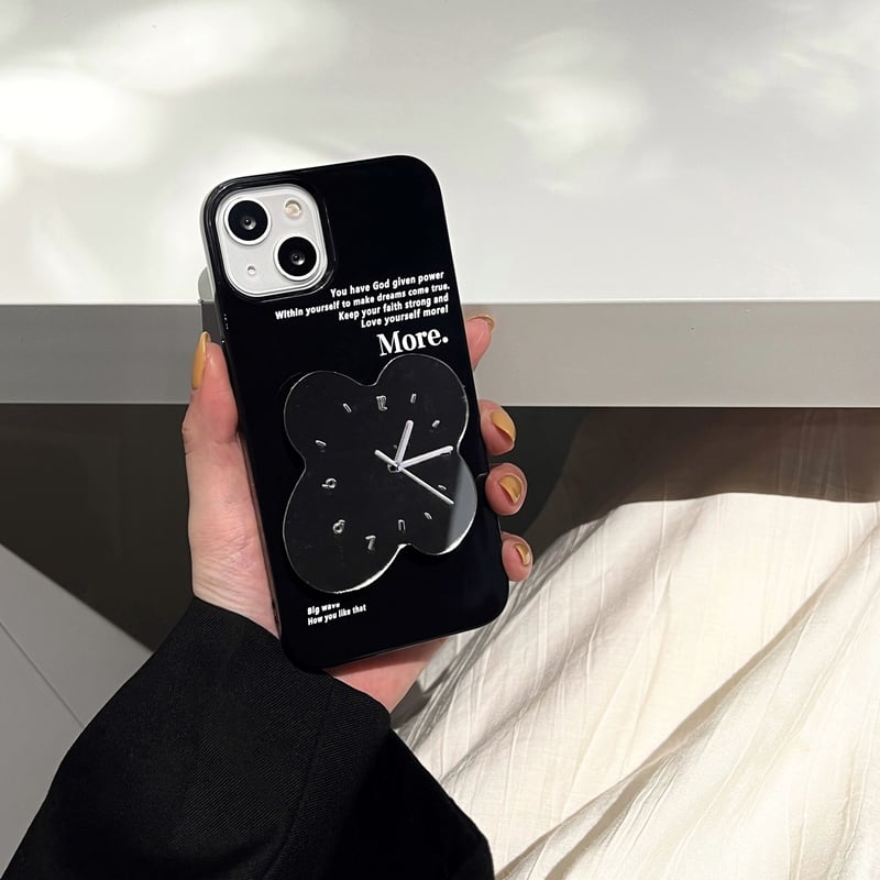 ミラー時計グリップ付 iphone13/12promaxケース 黒色系 iphone11/ ミラー時計グリップ付 iphone13/12promaxケース 黒色系 iphone11/