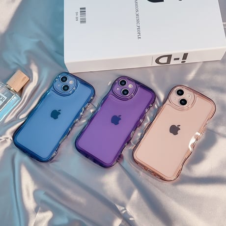 波紋枠 iPhone15/14proケース 落下防止 アイフォン13/12/11pro透明カバー 全面保護 使いやすい 軽量[M2842]
