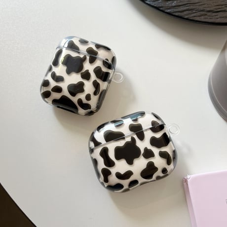 アニマル柄 Airpods４ケース 牛柄 ストラップ付 Airpods3/Pro2ケース 可愛い 丈夫[M5674]