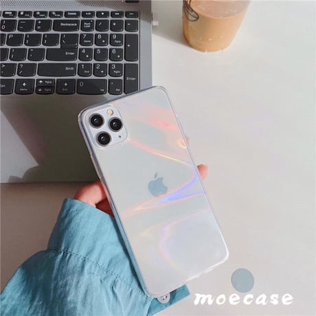 光るiphone13/12proケース 虹 ツヤ感 オシャレクリアiphone11promaxケース 透明iphoneXSカバー  女子メンズファッションM68