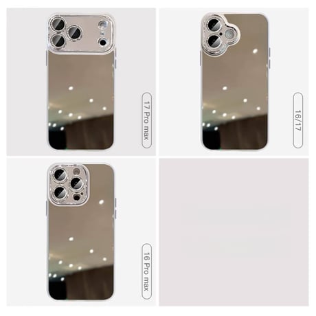 ミラー iPhone17Pro/17ケース キラキラレンズカバー iPhone17ProMax/16Pro/15カバー  きれい 丈夫 オシャレ [M5982]