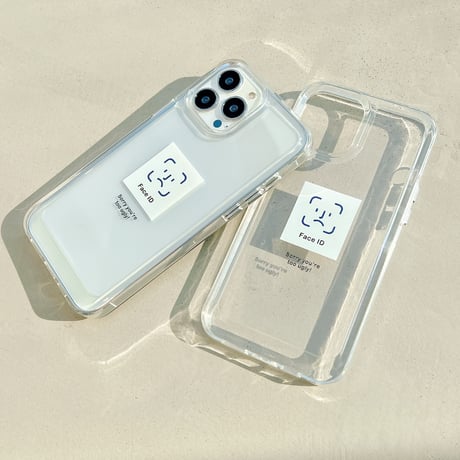 FACE ID iphone14/14promaxケース  高透明艶あり  iphone13/12/11/XRカバー  高品質  面白い シンプル風 ギフトにおすすめ [M2244]