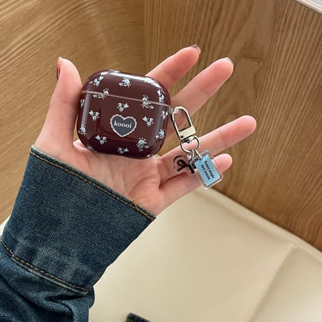 花柄 Airpods 4ケース ヨーロッパ風 Airpods3/2カバー Airpodspro2/pro リング/リボンキーチェーン エレガント[M4876]