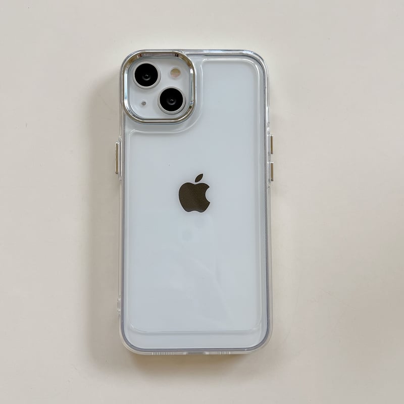 シルバーレンズ枠 iphone14/13proケース 高透明感 iphone13/12/11カ