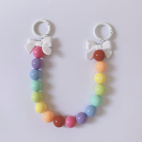かわいいリボン付 ストラップ リング付き 使いやすい 多彩 綺麗 ギフトにおすすめ[M2791]