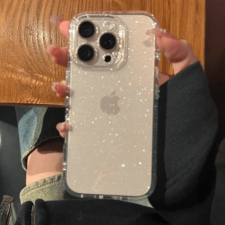 iPhone17ケース ラベンダー/セージ/ミストブルーに合う iPhone17Pro/Air/ProMaxケース キラキラ ラメ入り ピンク/ブラック 透明[M5869]