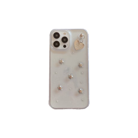 ガールズに人気 iPhone15/15pro/15plusケース リボン/星デコ ラメ入りiphone14/13/12proクリアケース 女子力アップ [M3915]