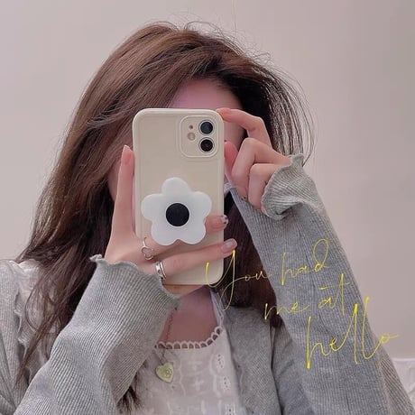 花 スマホグリップ付 iphone11/12proケース 女子 iphoneSE2/xsカバー  スタンド機能付 便利  持ちやすいM641
