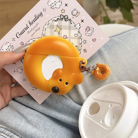 ベーグル Airpods4ケース 食べ物 エアポッズ3/Pro2ケース airpodspro2カバー かわいいキーチェーン ギフトにおすすめ[M5564]