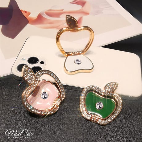 ジュエリーリンゴ スマホリング スタンド キラキラオシャレ かわいい 360度回転可能 高品質 使いやすい 男女兼用 ギフトにおすすめ[M2847]