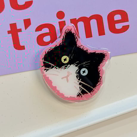 可愛い動物 スマホグリップ 全機種対応 折り畳み式グリップトーク 卓上スタンド機能付き 粘着タイプ[M2918]