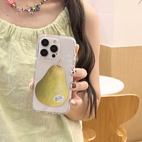 梨柄 iPhone16pro/16ケース 丈夫 iPhone15pro/14/13promaxカバー 黄ばまない透明ケース 大人可愛い [M5529]