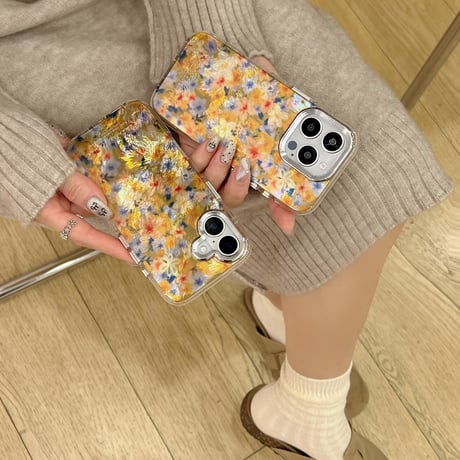 花柄 iPhone16/16Proカバー 秋冬ファッション iPhone15/14/13proケース おしゃれ かわいい 丈夫[M4849]
