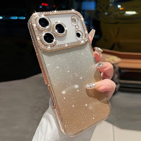 高級感  iPhone17Pro/17Promaxケース  キラキラジュエリー iPhone17/17Airカバー  オシャレ綺麗 レンズフィルム付き [M5677]