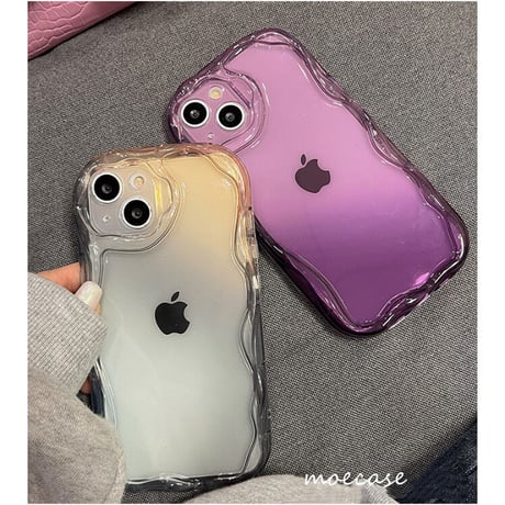 高級感透明  iphone14pro/14plusケース パープル/グレー アイフォン13/12/11カバー  お揃い  個性 耐衝撃 プレゼントにおすすめ[M2494]