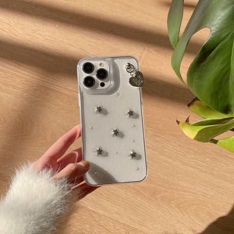 ガールズに人気 iPhone15/15pro/15plusケース リボン/星デコ ラメ入りiphone14/13/12proクリアケース 女子力アップ [M3915]