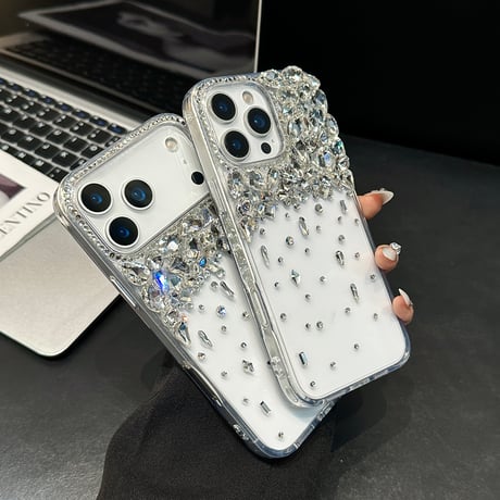 ダイヤデコ iPhone17Pro/17ケース キラキラ感 高透明 iPhone17ProMax/16Pro/15カバー 存在感抜群 きれい [M5898]