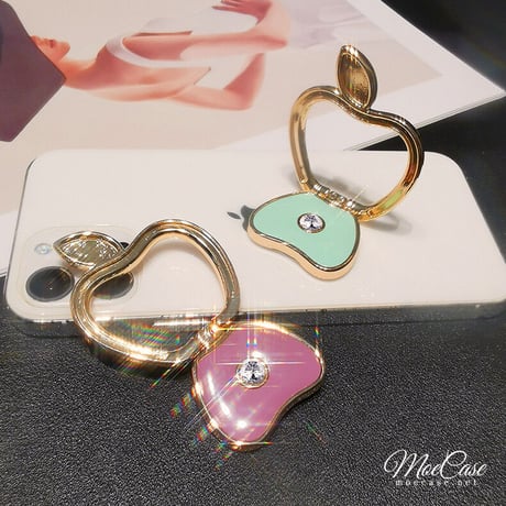 ジュエリーリンゴ スマホリング スタンド キラキラオシャレ かわいい 360度回転可能 高品質 使いやすい 男女兼用 ギフトにおすすめ[M2847]
