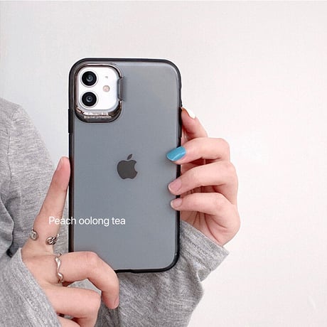 スマホスタンド付 アイフォン13mini/13promaxカバー  高品質 指紋汚れが付きにくい  iphone12/11ケース   クリア 耐衝撃  M1029
