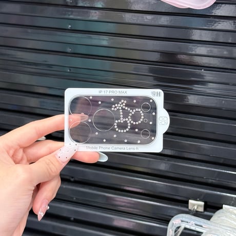 ダイヤ カメラ保護カバー  iPhone17Pro iPhone17ProMax ハンドメイド  ガラスレンズフィルム  傷から保護 iPhoneをカスタマイズ [M6273