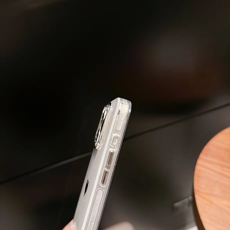 ハート柄 iPhone15Pro/16plusカバー シェル風/ラメ入り 透明アイフォン14プロ/13/12ケース きれい 黄ばまない[M4417]