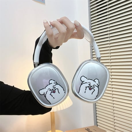 可愛い AirPodsMax専用ケース 犬ちゃん エアーポッズ マックス専用カバー お揃いクリアケース ギフトに最適[M4240]