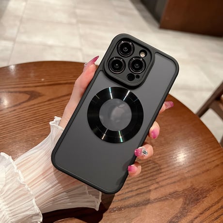 マグセーフ対応 iphone14/14proケース 指紋防止 アイフォン12/13proケース ブラック系 頑丈 ギフトにおすすめ[M3210]