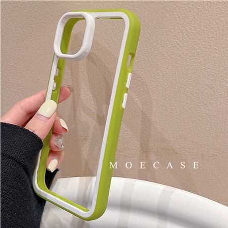バンパー iPhone14/14proカバー 放熱 iPhone13/12/11promaxケース カラー枠 頑丈耐衝撃 シンプル風  男女兼用[M3191]