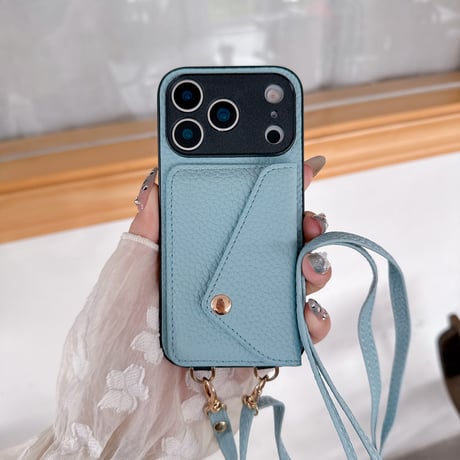 カード収納 iPhone17Pro/17ケース ショルダーストラップ付 iPhone17ProMax/Airカバー レザー 頑丈 [M5620]