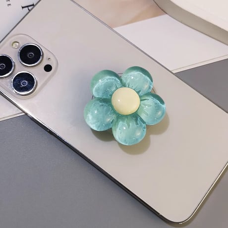 花スマホグリップ かわいい キラキラ 艶ありグリップトーク  伸び縮み式 落下防止 卓上スタンド機能 女子力UP ギフトにおすすめ[M3271]