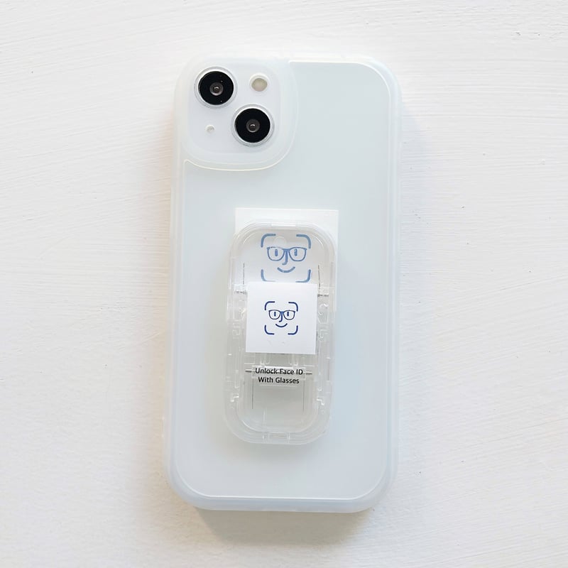 顔認証Face ID iphone13/13proカバー マット 同系スタンド付