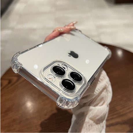 耐衝撃加工高透明 iphone14/13proケース  カメラレンズ全面保護  iphone11proカバー  金属製ボタン 高品質シンプルクリアケース[M1951]