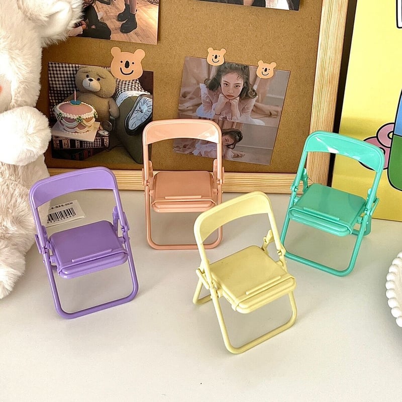 チェアー スマホスタンド タブレット対応 折りたたみ式 持ち運び便利