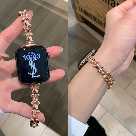 高級感ダイヤ AppleWatchバンド おしゃれ金属 アップルウォッチバンド Series10/9 Ultra series8 7 6 5 4  3 2 SE SE2 高品質 人気[M5319]
