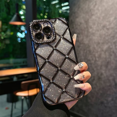 ダイヤデコ iphone16pro/16eケース オシャレ綺麗アイフォン13/12proカバー カメラ保護 キラキラインナーシート付き  [M5494]