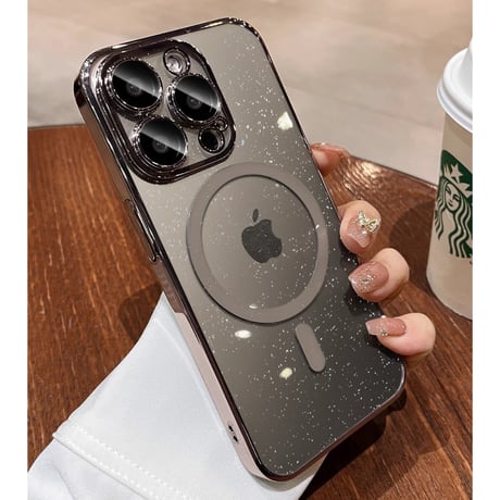 キラキラ MagSafe iPhone17/17Proケース 星の空 輝く iPhone16Pro/15/14カバー ラメ入り オシャレ 美しい[M3814]