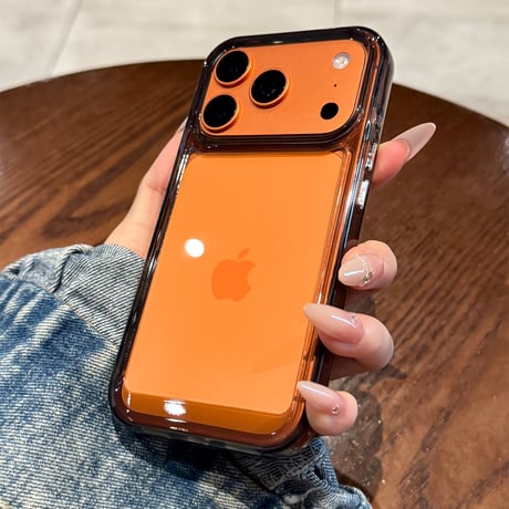 高透明 iPhone17ProMax/17Proケース ブルー/オレンジ/シルバーに合う iPhone17/Air/16/15カバー 黄ばまない 耐衝撃[M5844]