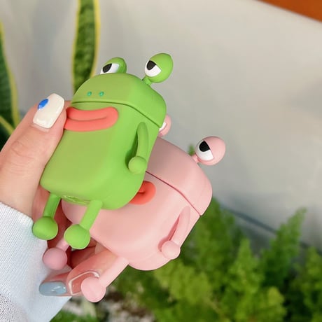 可愛いカエル airpods3ケース  お揃い airpodsproカバー  超キュート 頑丈  シリコン プレゼントにおすすめ[M2132]
