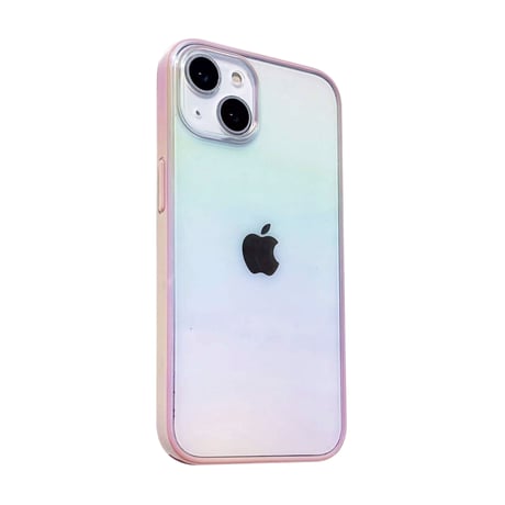 オーロラに光る iphone14/13promaxケース  おしゃれ透明 iphone11/12カバー グラデーションカラー 綺麗 キラキラ[M2085]