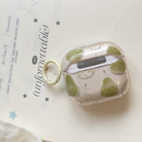 梨柄 Airpods Pro3ケース 透明 Airpods 4/3カバー  AirpodsPro2/1   大人可愛い[M6292]