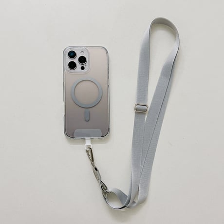 ショルダーストラップ付 iPhone16pro/16promaxケース Magsafe対応 グラデーションカラー iPhone15Pro/14/13カバー クリア [M4947]