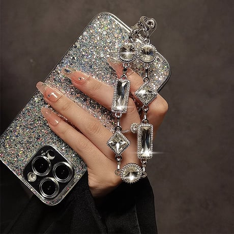 ダイヤ iPhone16ストラップ 高級感 キラキラチャーム 女子力アップ オシャレ  iphone、Google Pixe、AQUOS、Galaxyなど全種類対応 [M4578]